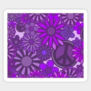 Purple flower power Sticker